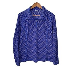 Columbia Quarter Zip Fleece Pullover Purple Print Size Extra Large